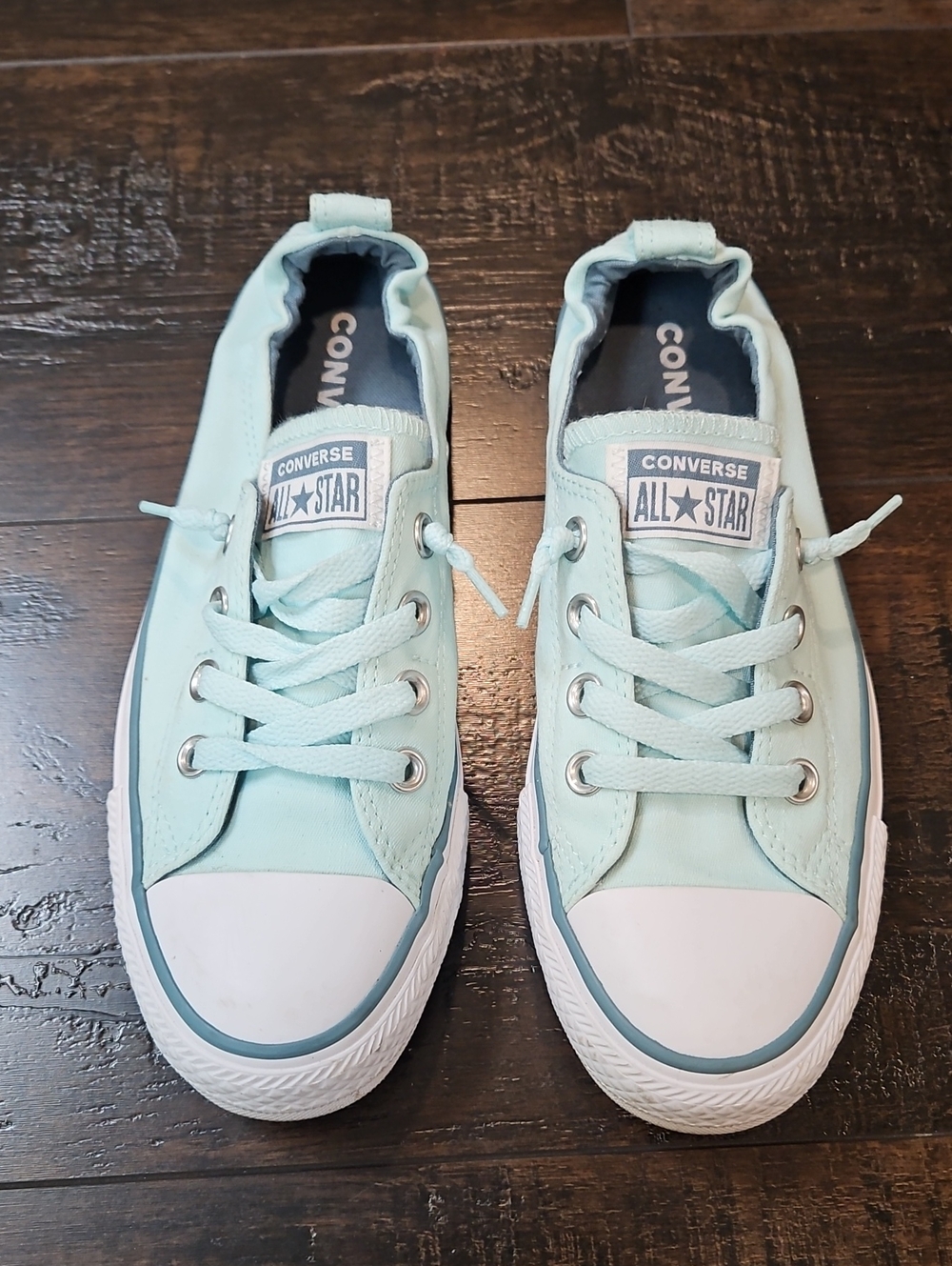 Converse Shoreline Classic Low Top Elastic Back Sneakers Light Mint Color Sz 8 - Picture 13 of 16